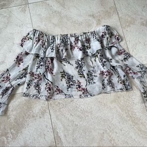 Stone Cold Fox Floral off the shoulder crop top